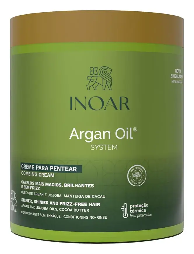 INOAR Argan Oil Combing Cream Deep Hydration Smoothing 17.6 fl oz