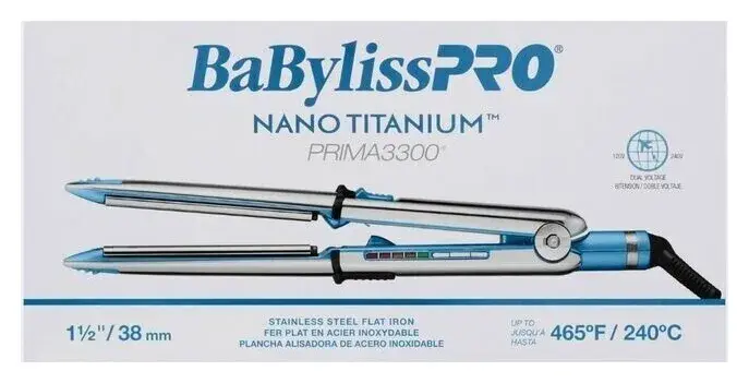 BaBylissPRO Nano Titanium Prima3300 1 1/2" Stainless Steel Styling Iron BNT3300TUC
