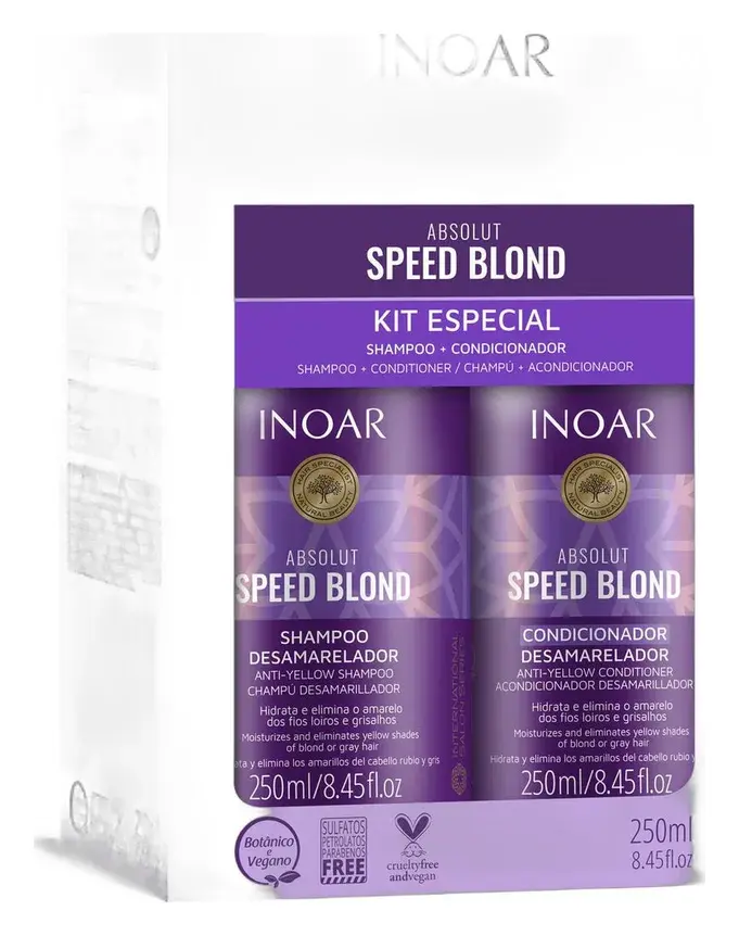 INOAR Absolut Speed Blond Shampoo and Conditioner Kit 250ml