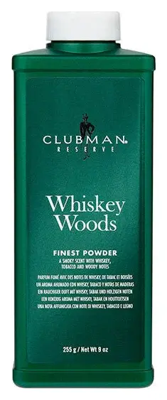 Clubman Reserve Whiskey Woods Talc-Free Body Powder 9 oz