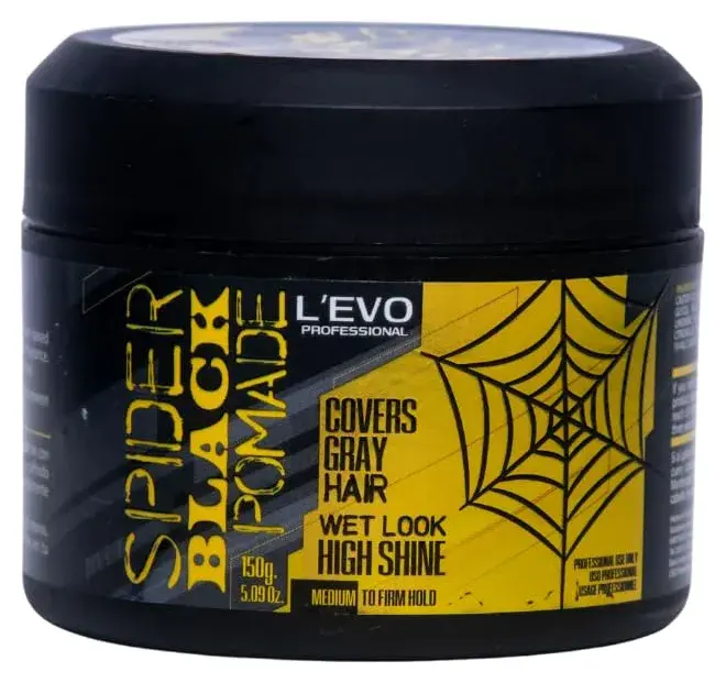 L'EVO PROFESSIONAL Black Hair Pomade for Men Gray Coverage 5.29oz