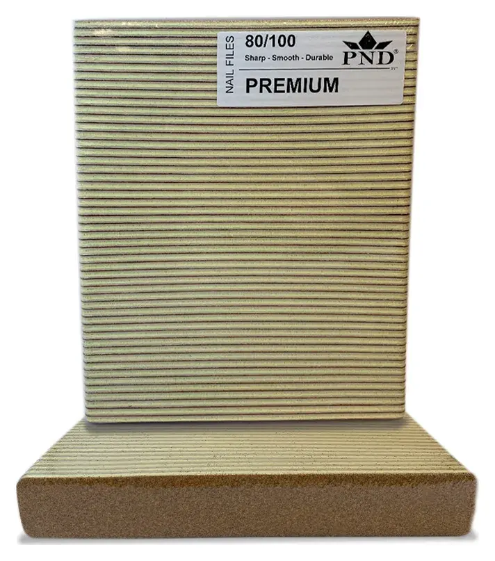 PND Premium Jumbo Square Files Gold 80/100, Pack of 50
