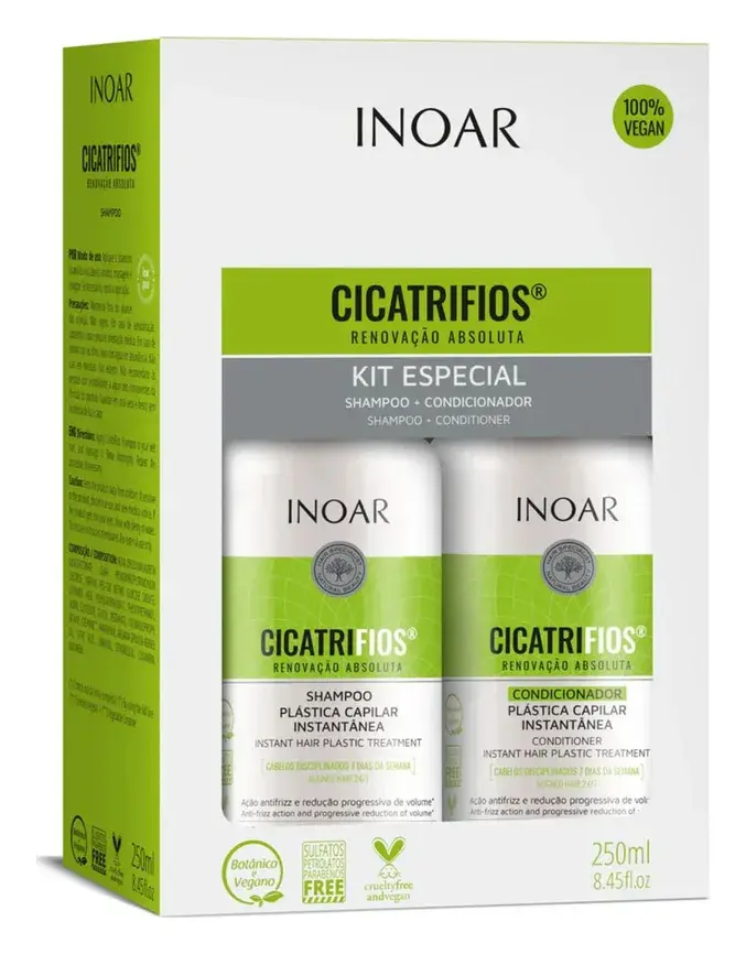 Inoar Cicatrifios Hair Care Shampoo And Conditioner Kit 250ml