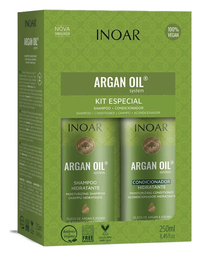 Inoar Argan Oil Shampoo and Conditioner Set 8.4 fl oz