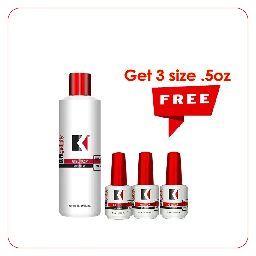 Kupa LED/UV Gel Top Coat No-Wipe 8 oz Refill