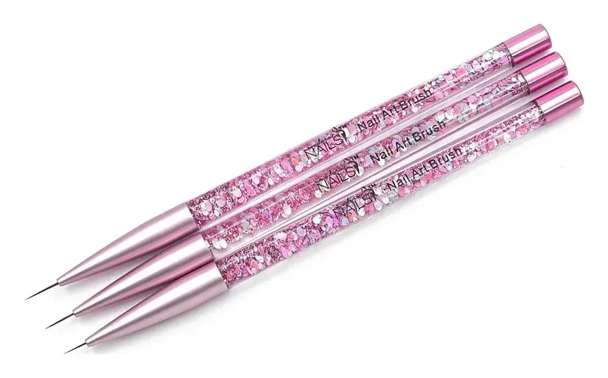 New Adara 3-Piece Gel Brush Set – Pink Glitter Handle
