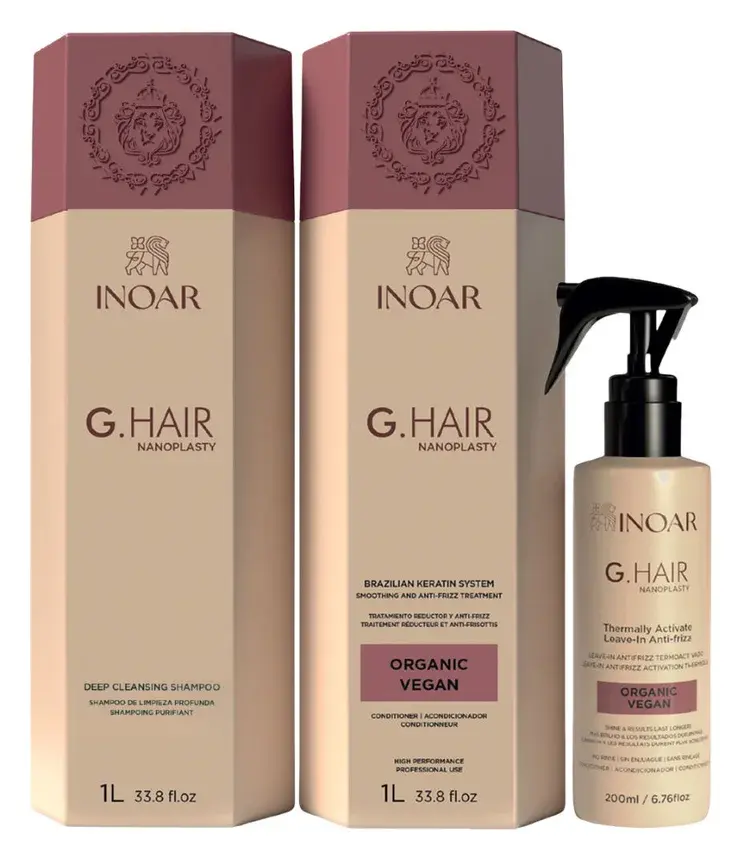 INOAR G.Hair Nanoplasty Kit 3-Step Formaldehyde-Free Straightening System